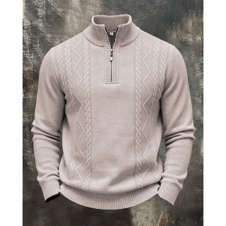 Révalec | Homme Pull Col Zippé Torsadé - Dark Grey - Image 2