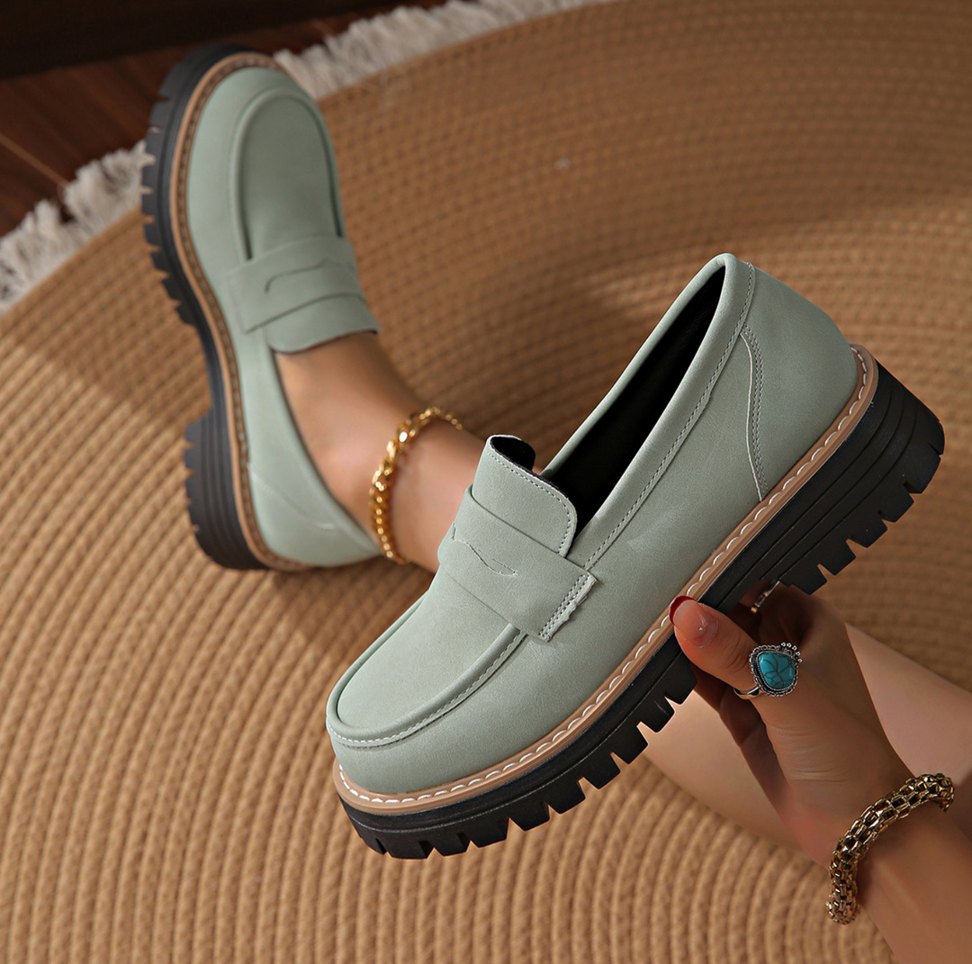 Érwyne | Mocassin Femme Semelle Plateforme Crantée - Beige - Image 3