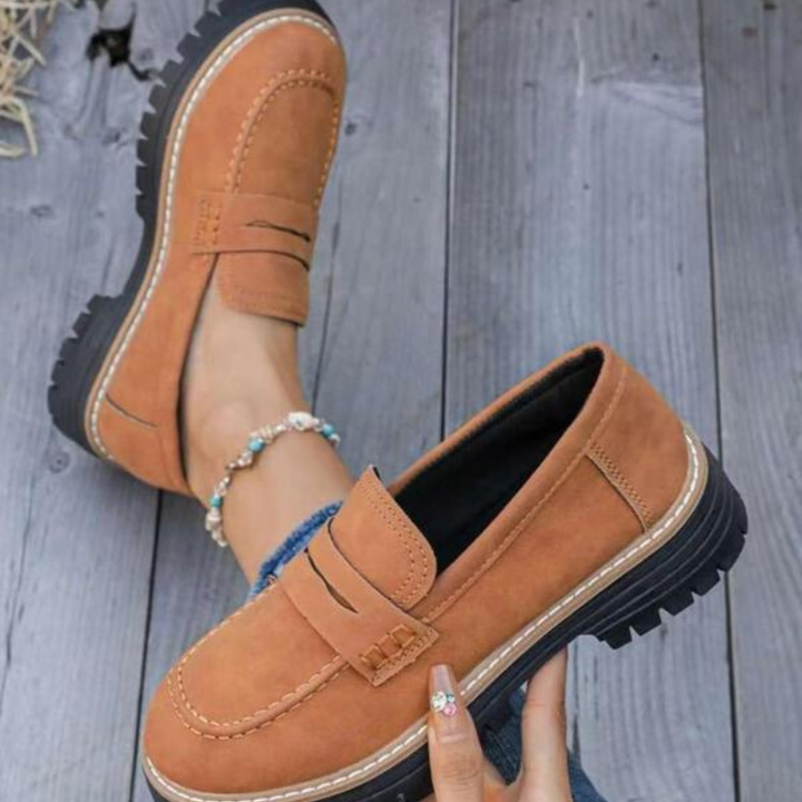 Érwyne | Mocassin Femme Semelle Plateforme Crantée - Beige - Image 4