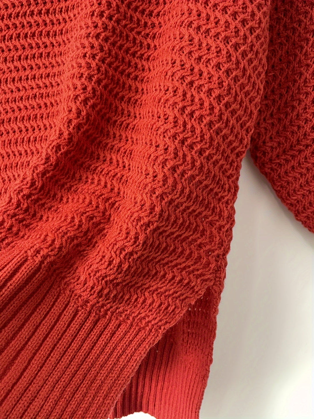 Selvîne | Pull Femme Grande Maille Oversize Col Montant - Red - Image 5