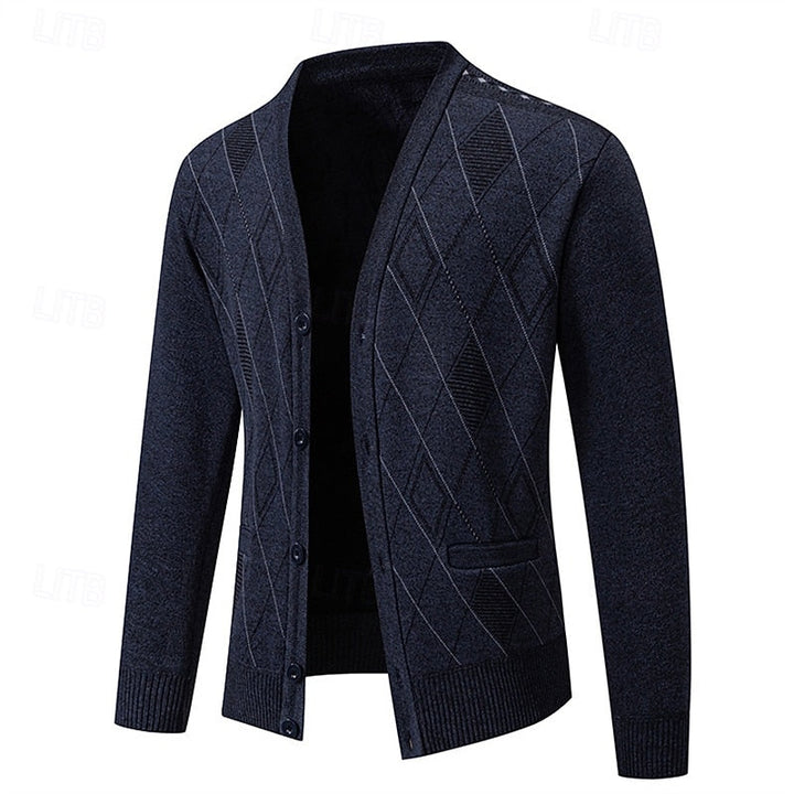 Dravsel | Homme Gilet en Maille Argyle Boutonné — vue 11