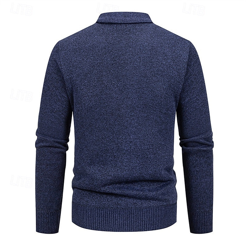Dravsel | Homme Gilet en Maille Argyle Boutonné - Navy - Image 4