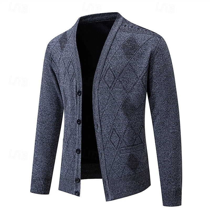 Dravsel | Homme Gilet en Maille Argyle Boutonné — vue 7