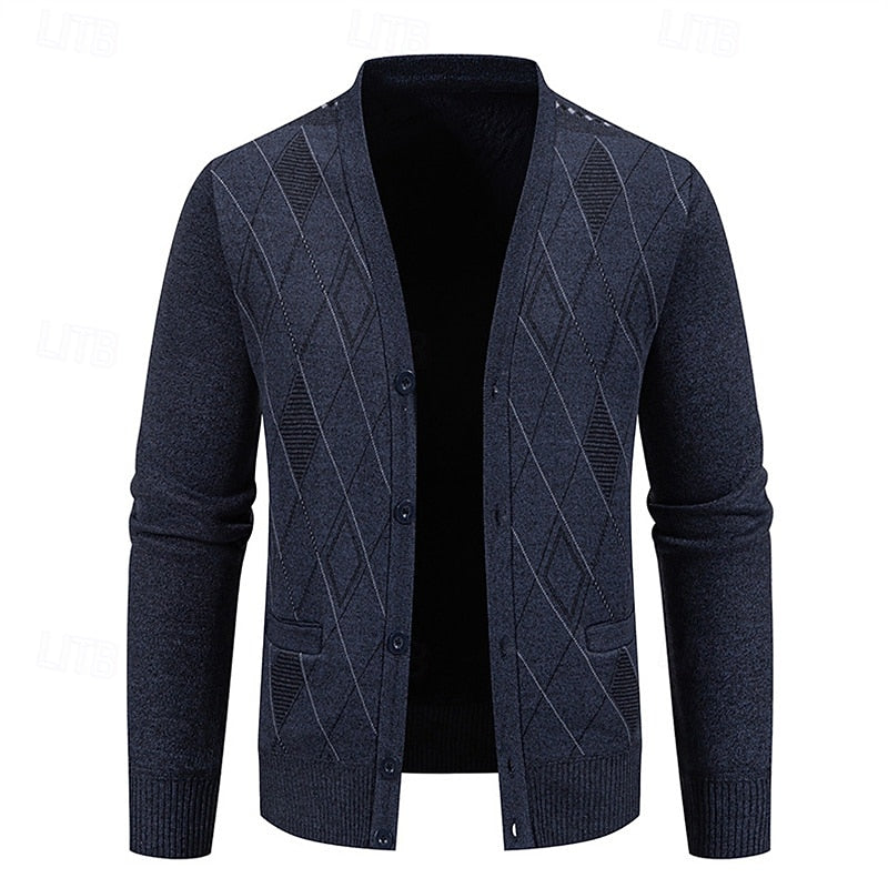 Dravsel | Homme Gilet en Maille Argyle Boutonné — vue 8