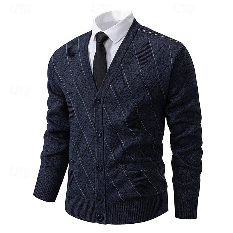 Dravsel | Homme Gilet en Maille Argyle Boutonné — vue 9