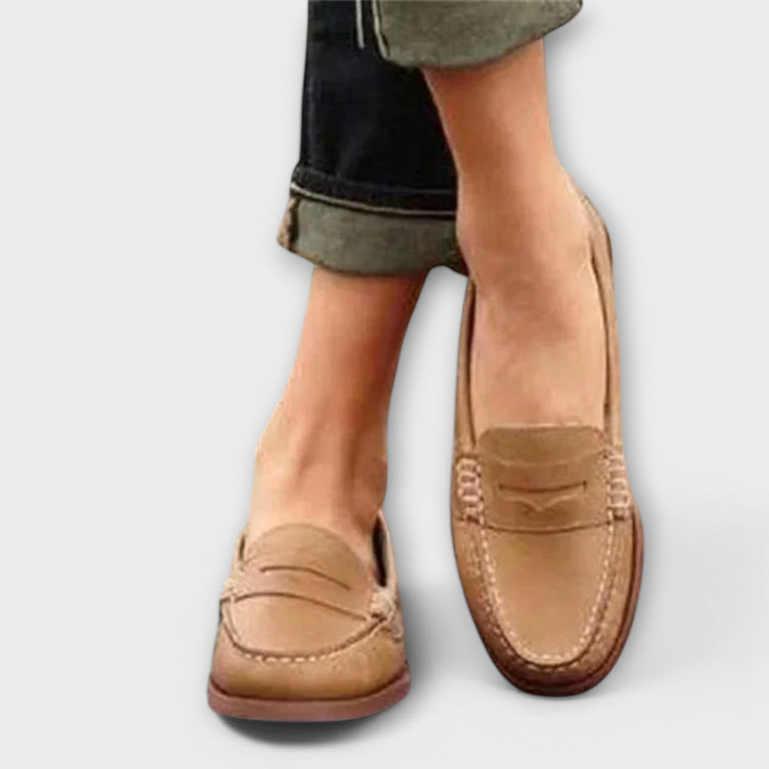 Séoline | Femme Mocassins Slip-On Plates - Beige - Image 1