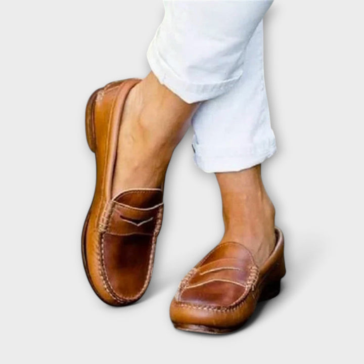 Séoline | Femme Mocassins Slip-On Plates - Beige - Image 3