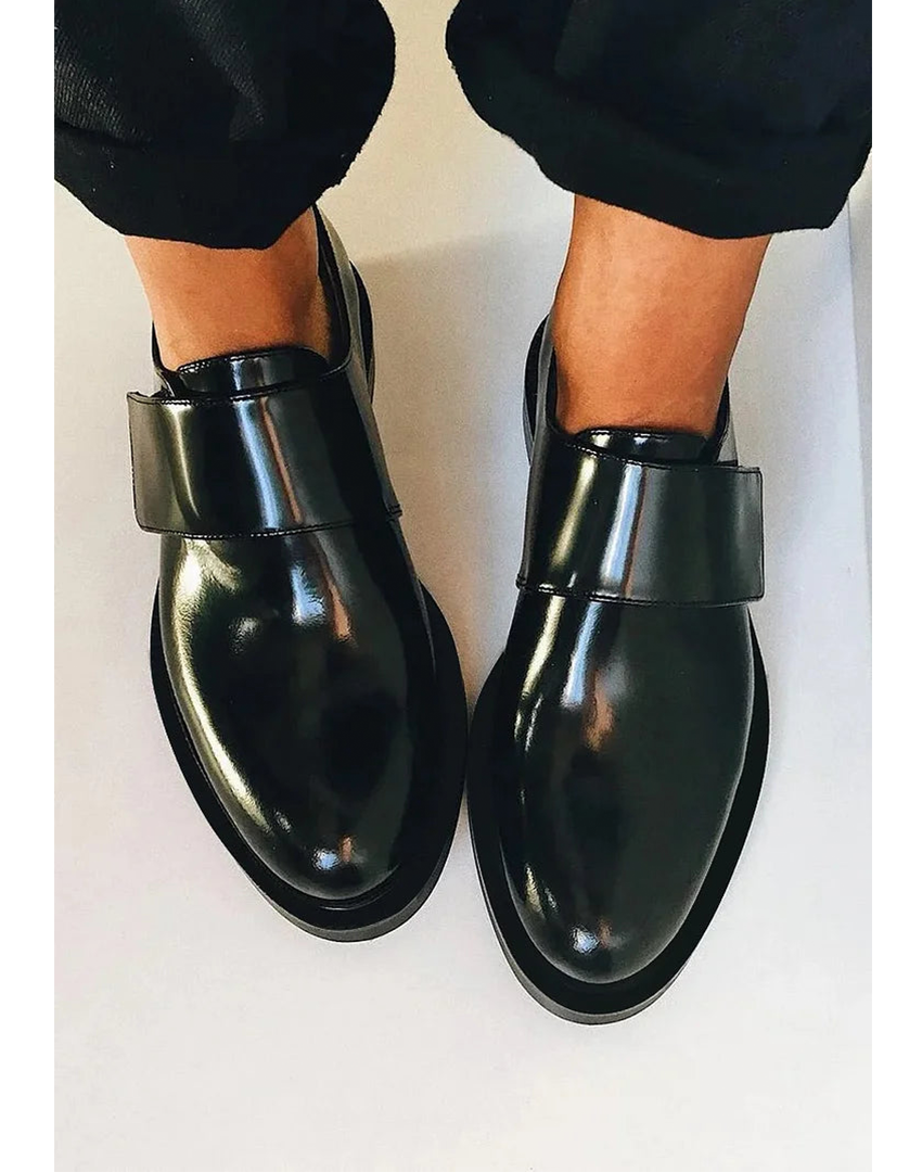 Solvande | Mocassin Femme Vernis à Sangle Noire - Black - Image 1