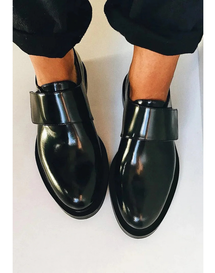 Solvande | Mocassin Femme Vernis à Sangle Noire - Black - Image 1