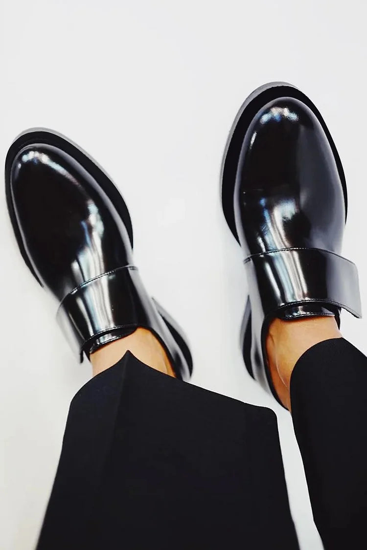 Solvande | Mocassin Femme Vernis à Sangle Noire - Black - Image 2