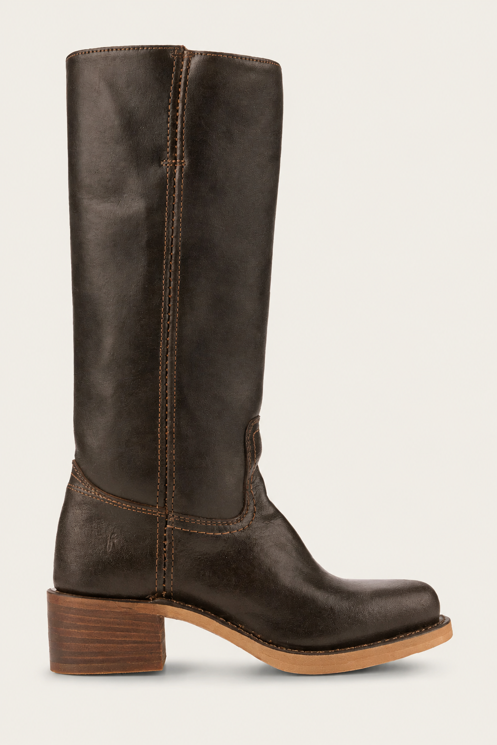 Sévanne | Femme Bottes Hautes Cuir Western Talon Bloc - Dark Brown - Image 3