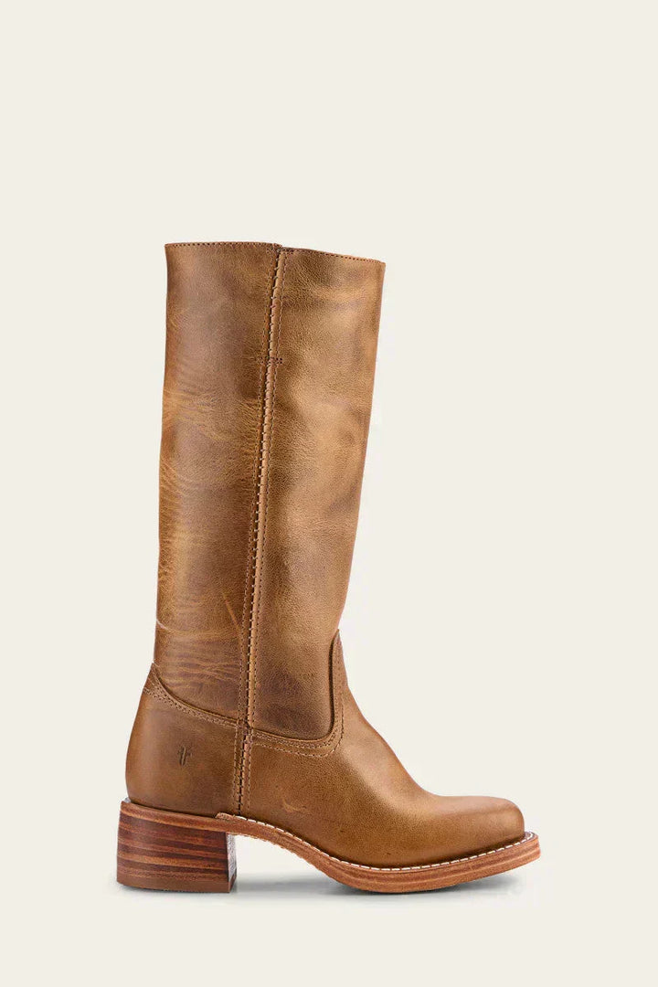 Sévanne | Femme Bottes Hautes Cuir Western Talon Bloc - Dark Brown - Image 8