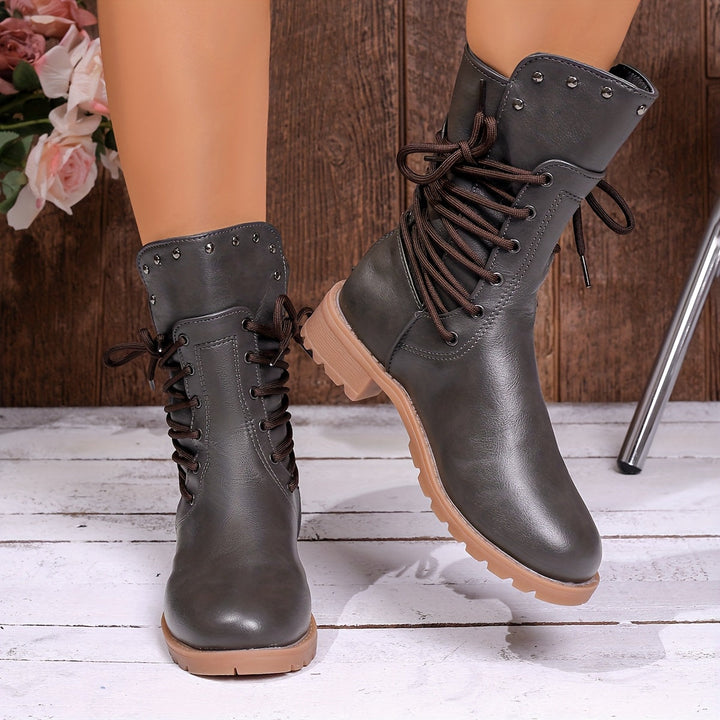 Sylvorne | Femme Bottines à Lacets Combat - Black - Image 10