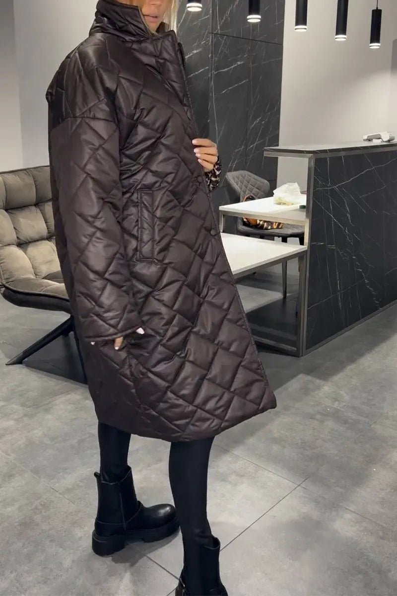 Sylvorne | Femme Doudoune Longue Réversible Léopard - Dark Brown - Image 12