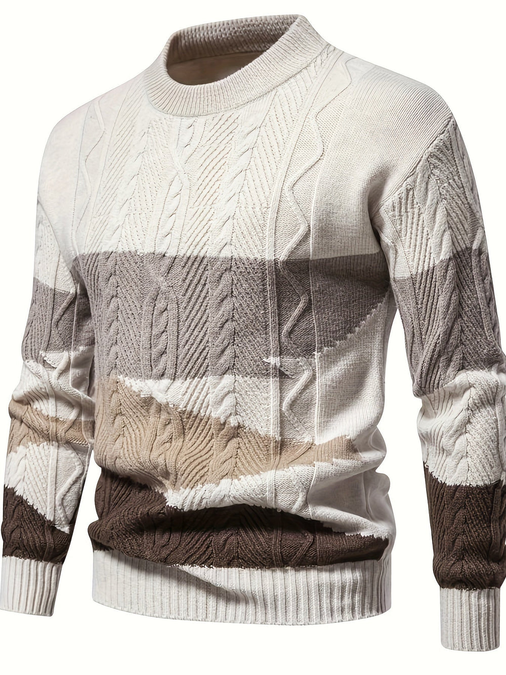 Taldric | Pull Homme Col Rond Jacquard Color Block - Image 2