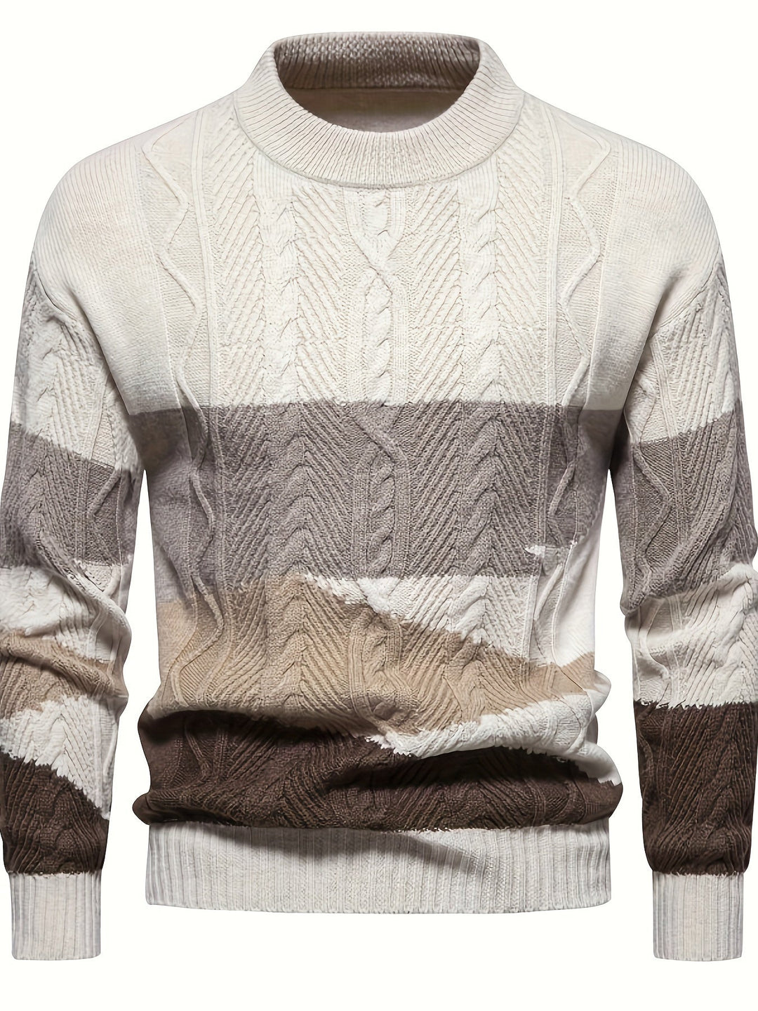 Taldric | Pull Homme Col Rond Jacquard Color Block - Image 4