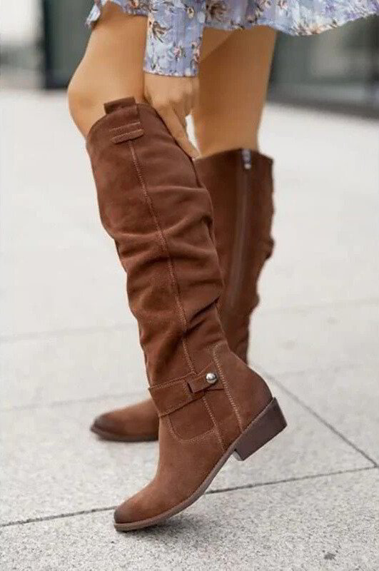 Talvène | Femme Bottes Hautes Genou Slouchy - Beige - Image 7