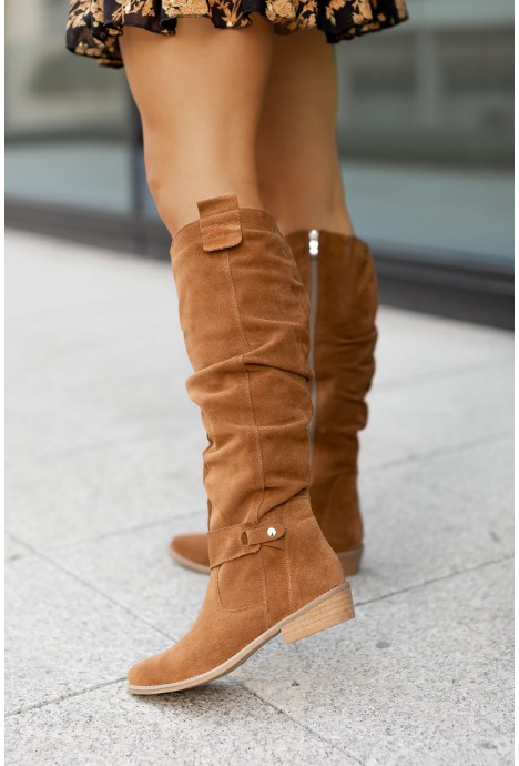 Talvène | Femme Bottes Hautes Genou Slouchy - Beige - Image 8