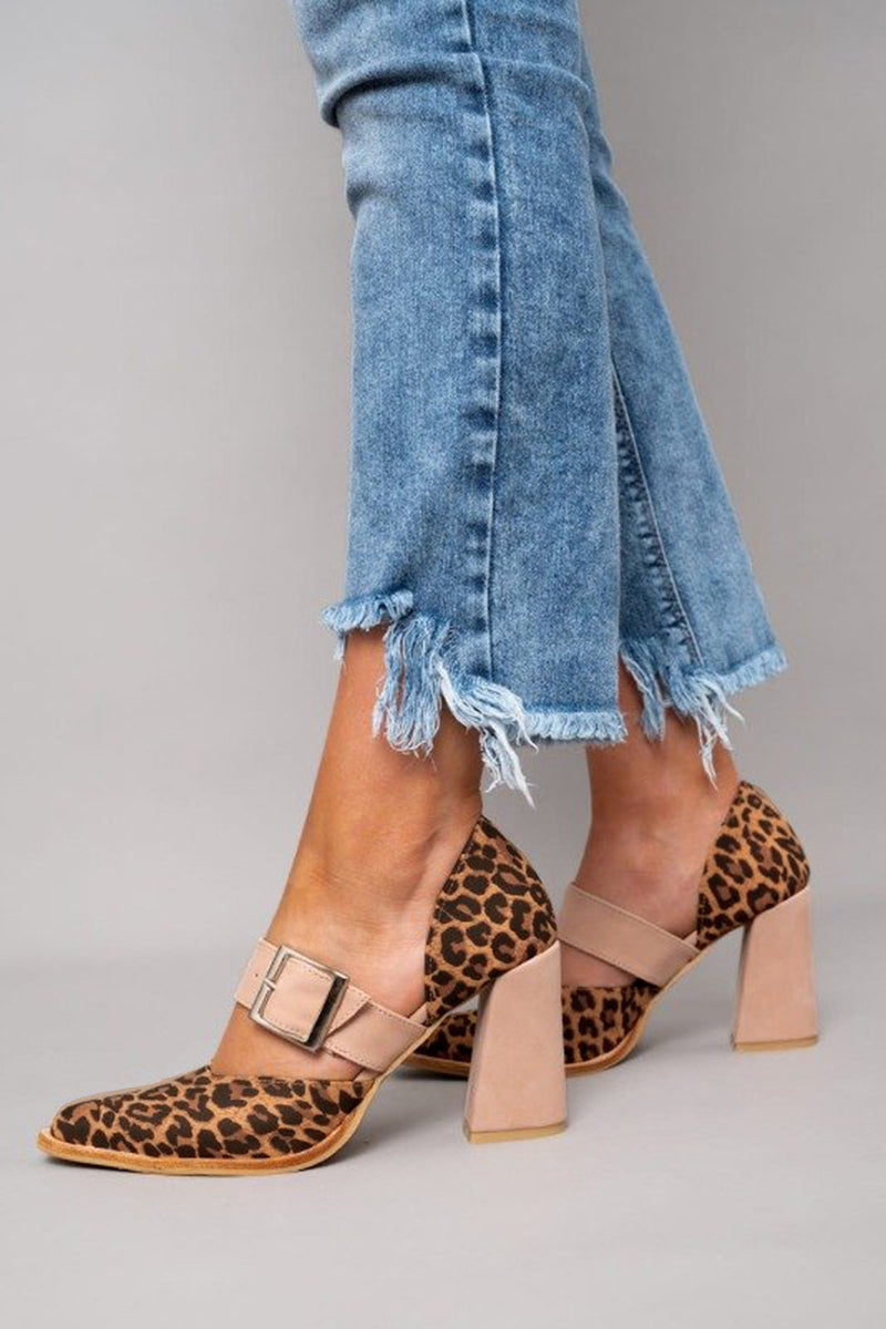 Tessa | Women's Leopard Block Heel Sandals - Image 2