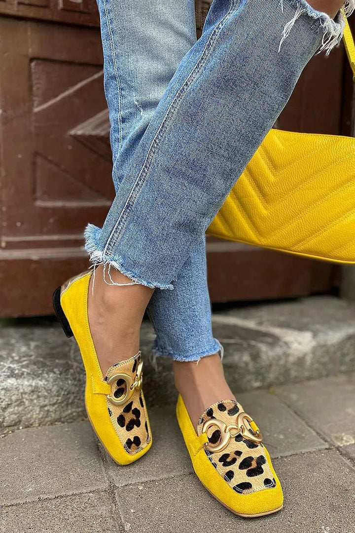 Thalavyne | Mocassins Léopard Femme Boucle Dorée - Yellow - Image 2