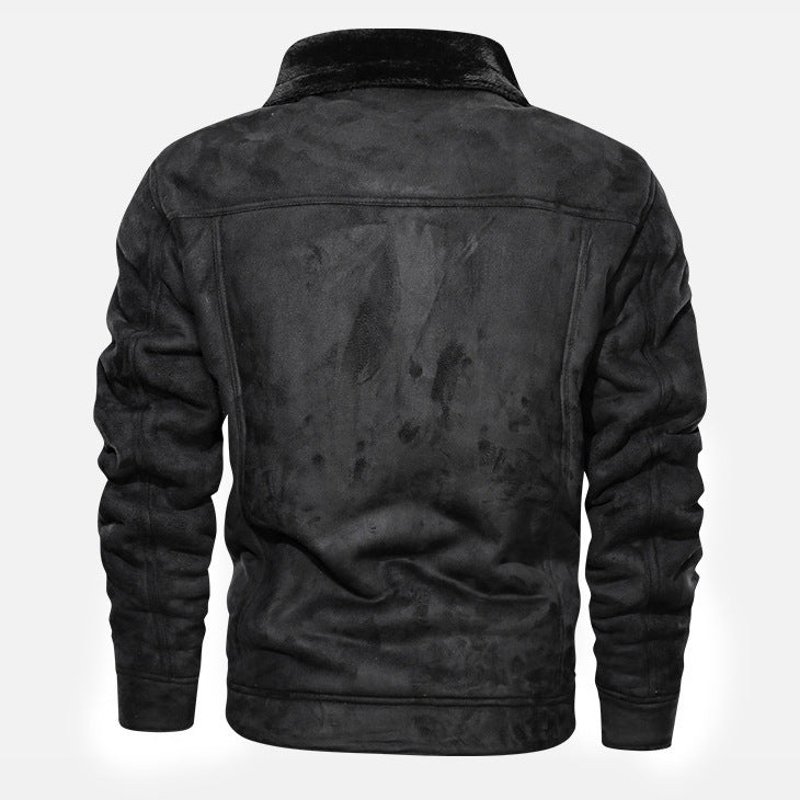 Thalvec | Homme Veste Jean Fourrée Style Aviateur - Brown - Image 4