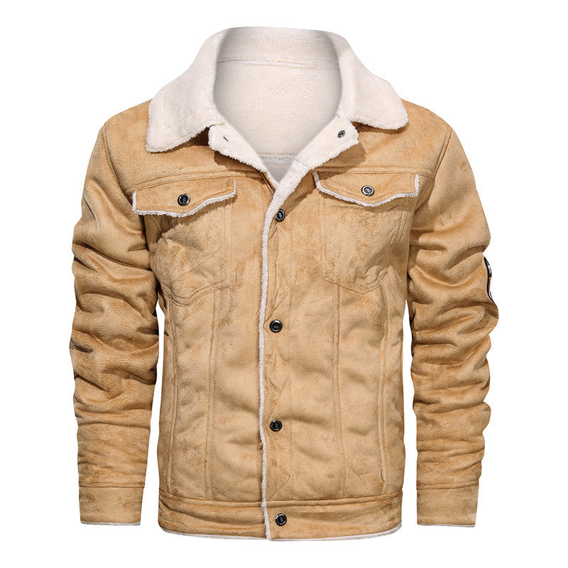 Thalvec | Homme Veste Jean Fourrée Style Aviateur - Brown - Image 5