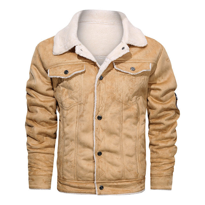 Thalvec | Homme Veste Jean Fourrée Style Aviateur - Brown - Image 5