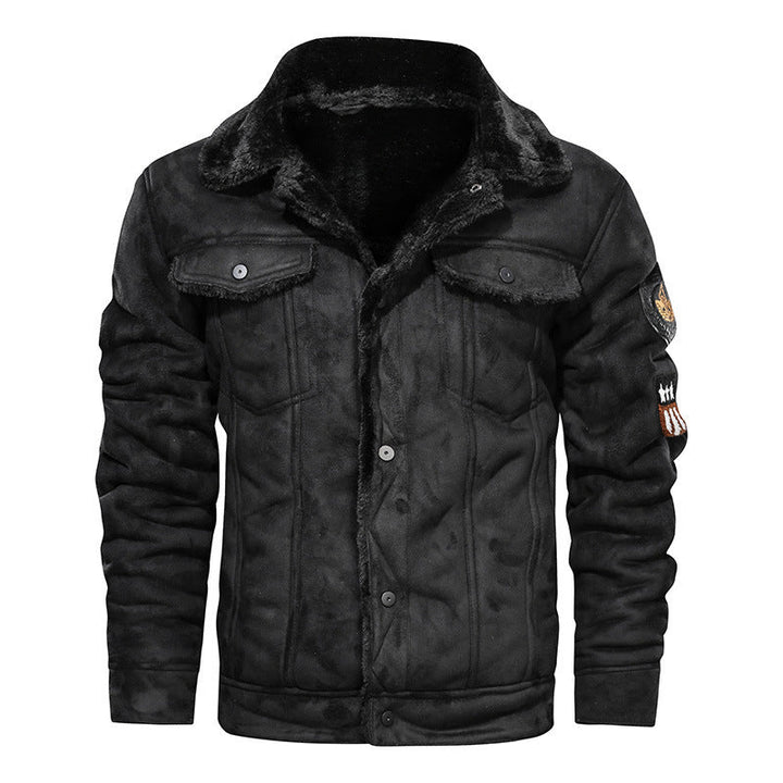 Thalvec | Homme Veste Jean Fourrée Style Aviateur - Brown - Image 6