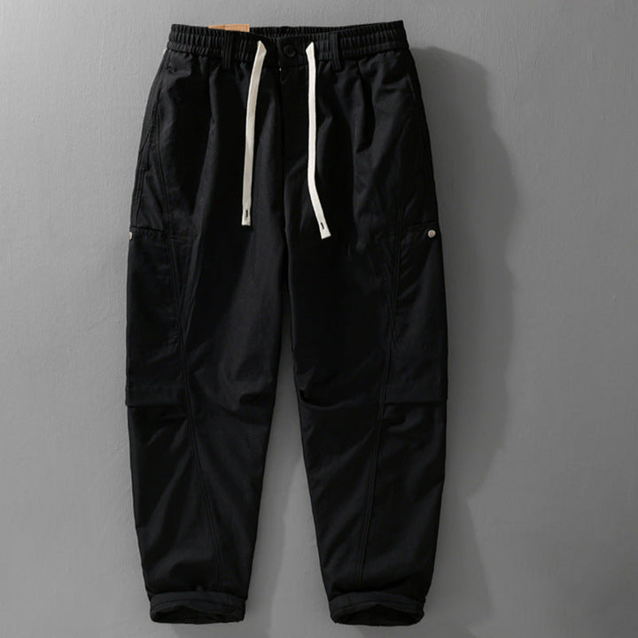 Tharvon | Homme Pantalon Cargo Taille Élastique - Khaki - Image 2