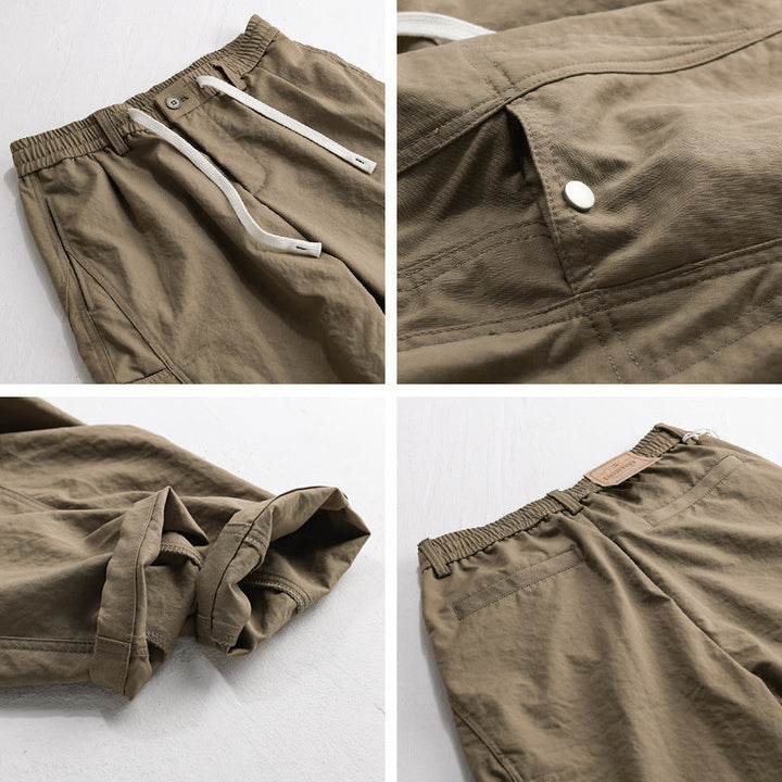 Tharvon | Homme Pantalon Cargo Taille Élastique - Khaki - Image 4