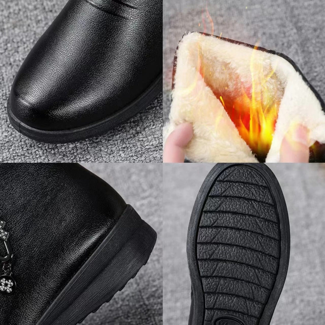 Thavelle | Femme Bottines Fourrées Hiver Zippées - Black - Image 4