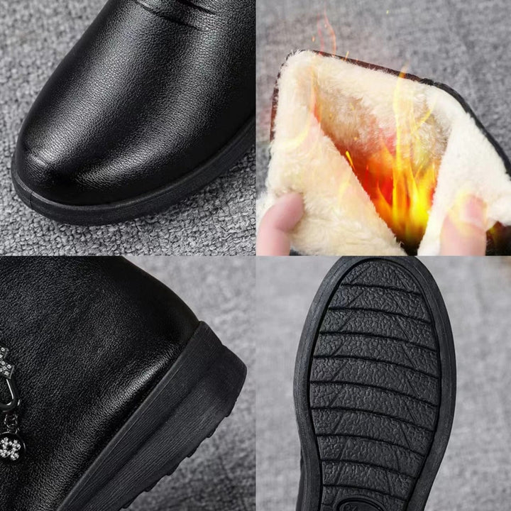 Thavelle | Femme Bottines Fourrées Hiver Zippées - Black - Image 4