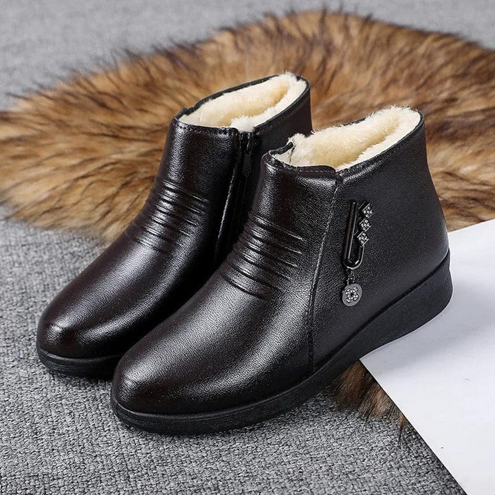 Thavelle | Femme Bottines Fourrées Hiver Zippées - Black - Image 7