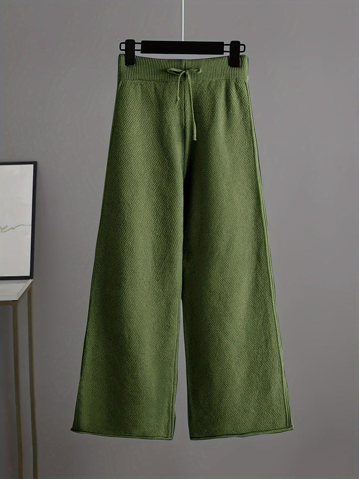 Théavelle | Femme Ensemble Tricot Pull Pantalon Large - Beige - Image 10
