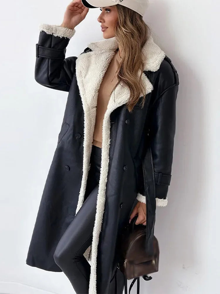 Thavelle | Femme Manteau Long Doublure Sherpa - Image 2