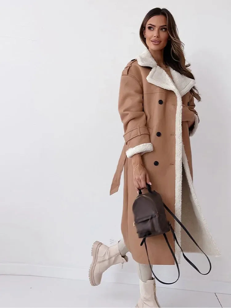 Thavelle | Femme Manteau Long Doublure Sherpa - Image 3