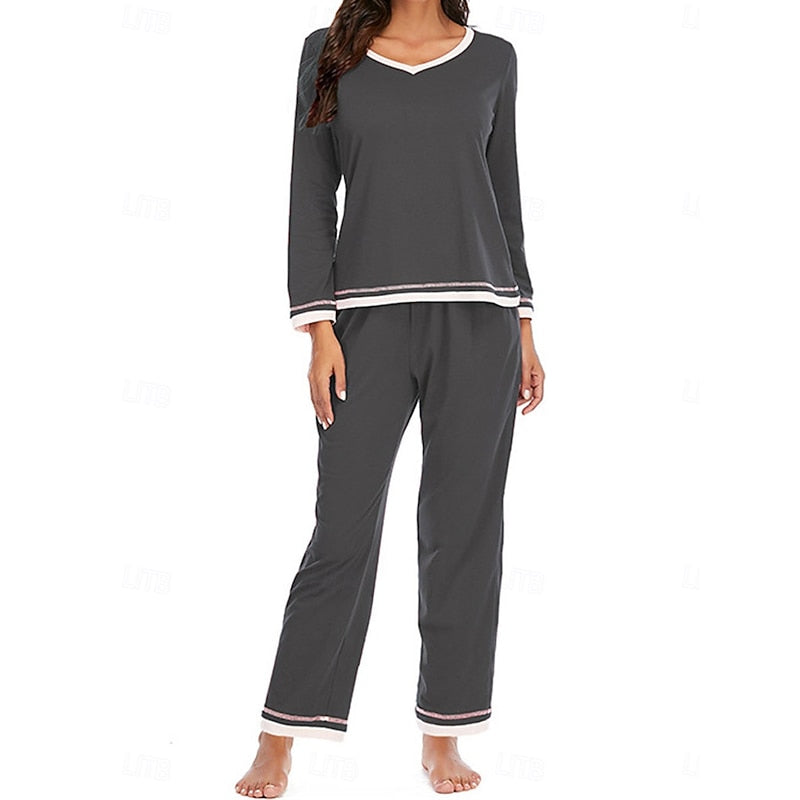 Théavyne | Femme Ensemble Pyjama Manches Longues - Burgundy - Image 10