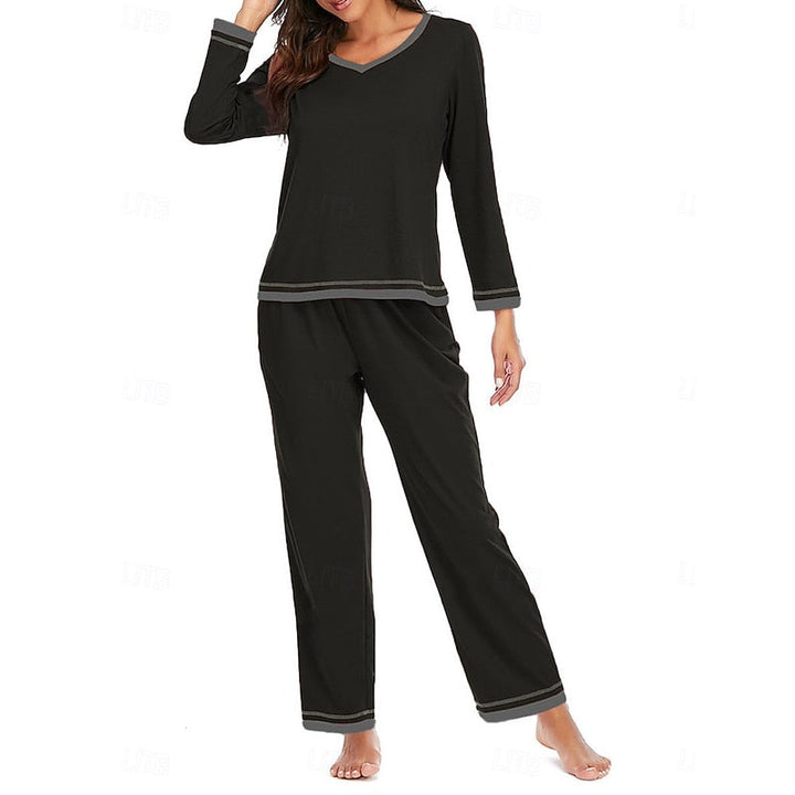 Théavyne | Femme Ensemble Pyjama Manches Longues - Burgundy - Image 7