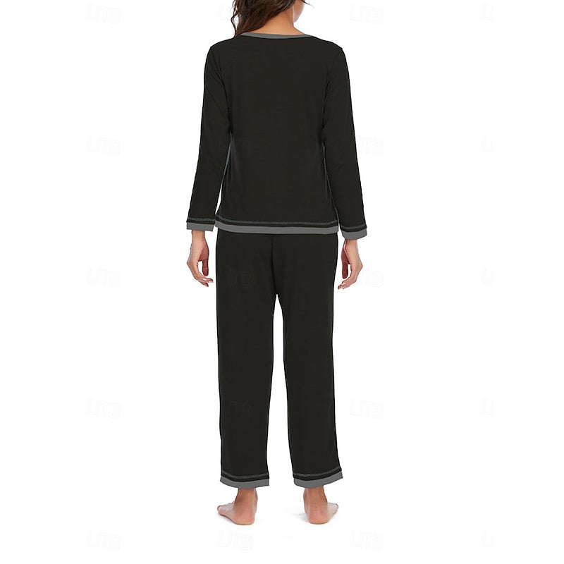 Théavyne | Femme Ensemble Pyjama Manches Longues - Burgundy - Image 8