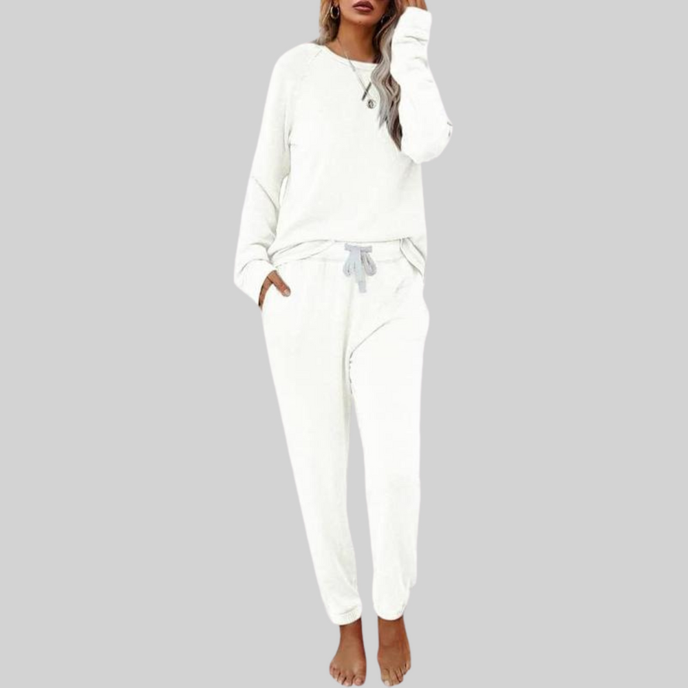 Thelvane | Ensemble Pyjama Femme Manches Longues - Taupe - Image 2