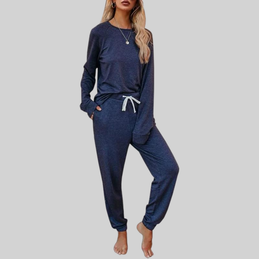 Thelvane | Ensemble Pyjama Femme Manches Longues - Taupe - Image 5