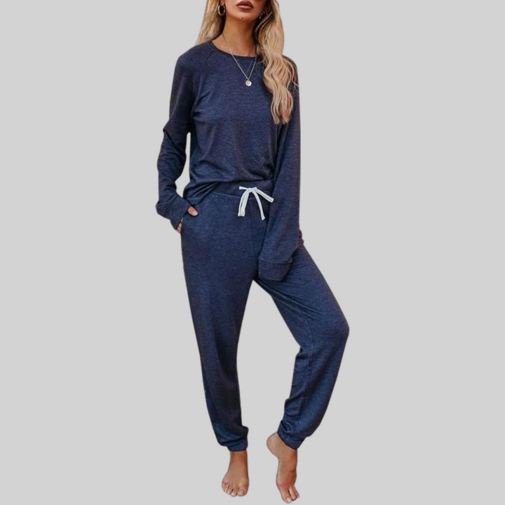 Thelvane | Ensemble Pyjama Femme Manches Longues - Taupe - Image 5