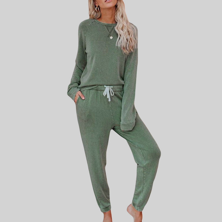 Thelvane | Ensemble Pyjama Femme Manches Longues - Taupe - Image 6