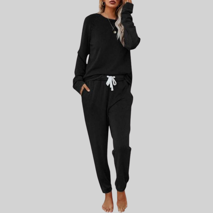 Thelvane | Ensemble Pyjama Femme Manches Longues - Taupe - Image 7