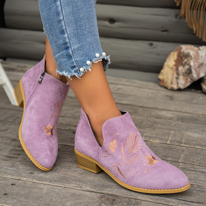 Halvinde | Femme Bottines Brodées Talon Bas — vue 10
