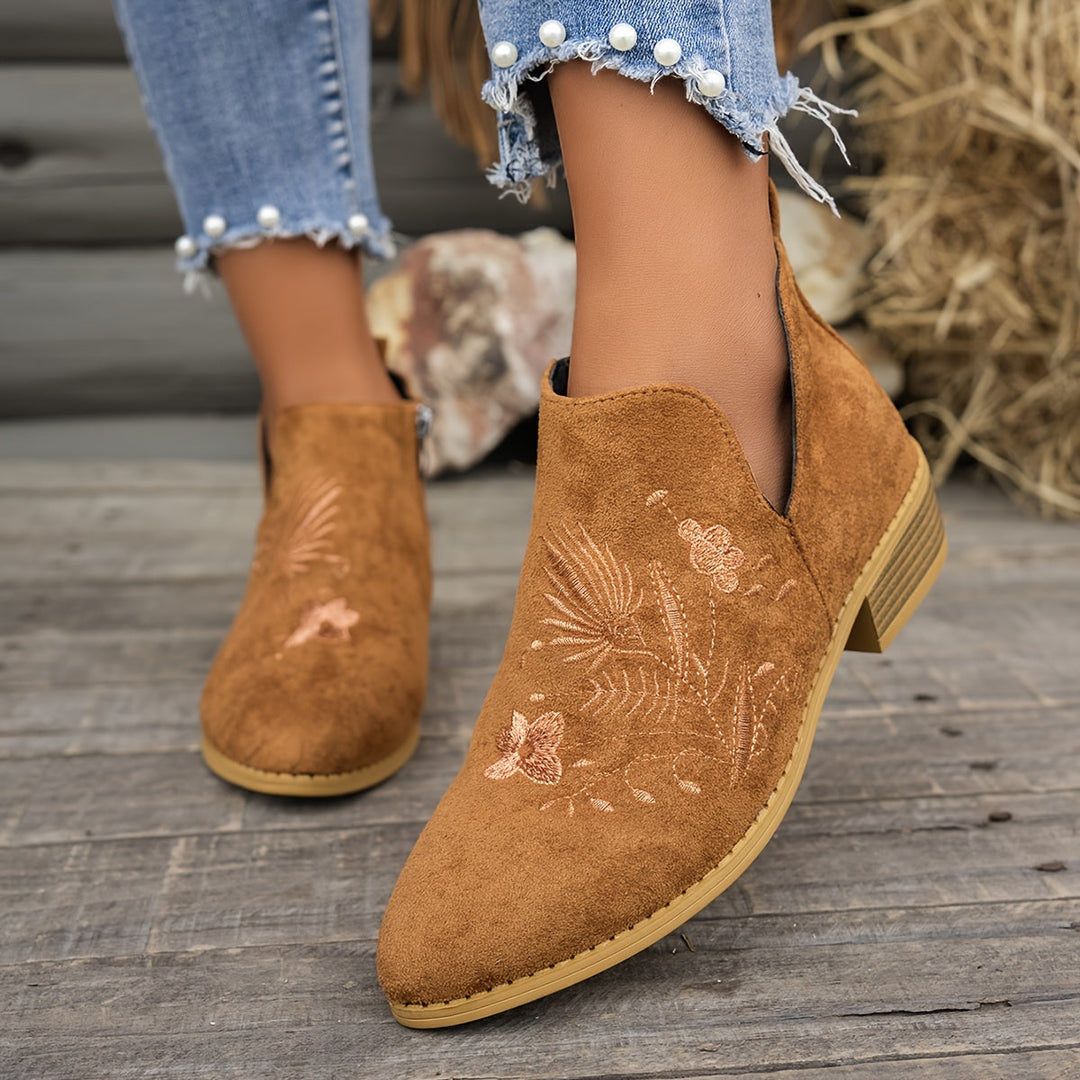 Halvinde | Femme Bottines Brodées Talon Bas — vue 11