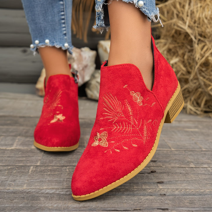 Halvinde | Femme Bottines Brodées Talon Bas — vue 13
