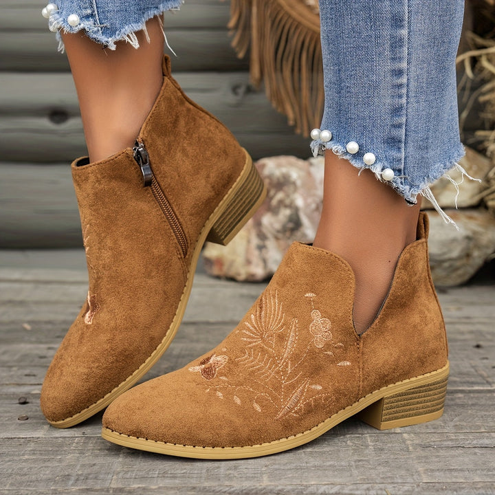 Halvinde | Femme Bottines Brodées Talon Bas — vue 14