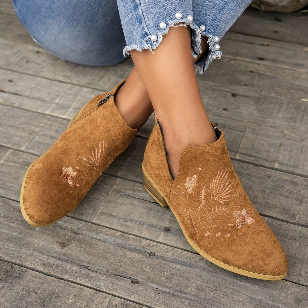 Halvinde | Femme Bottines Brodées Talon Bas — vue 15