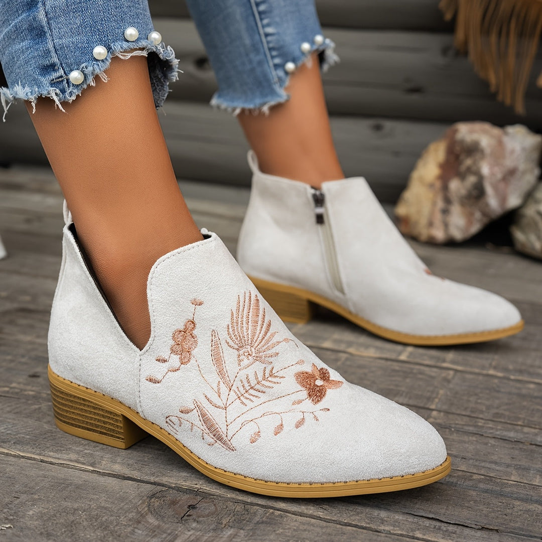Halvinde | Femme Bottines Brodées Talon Bas — vue 16